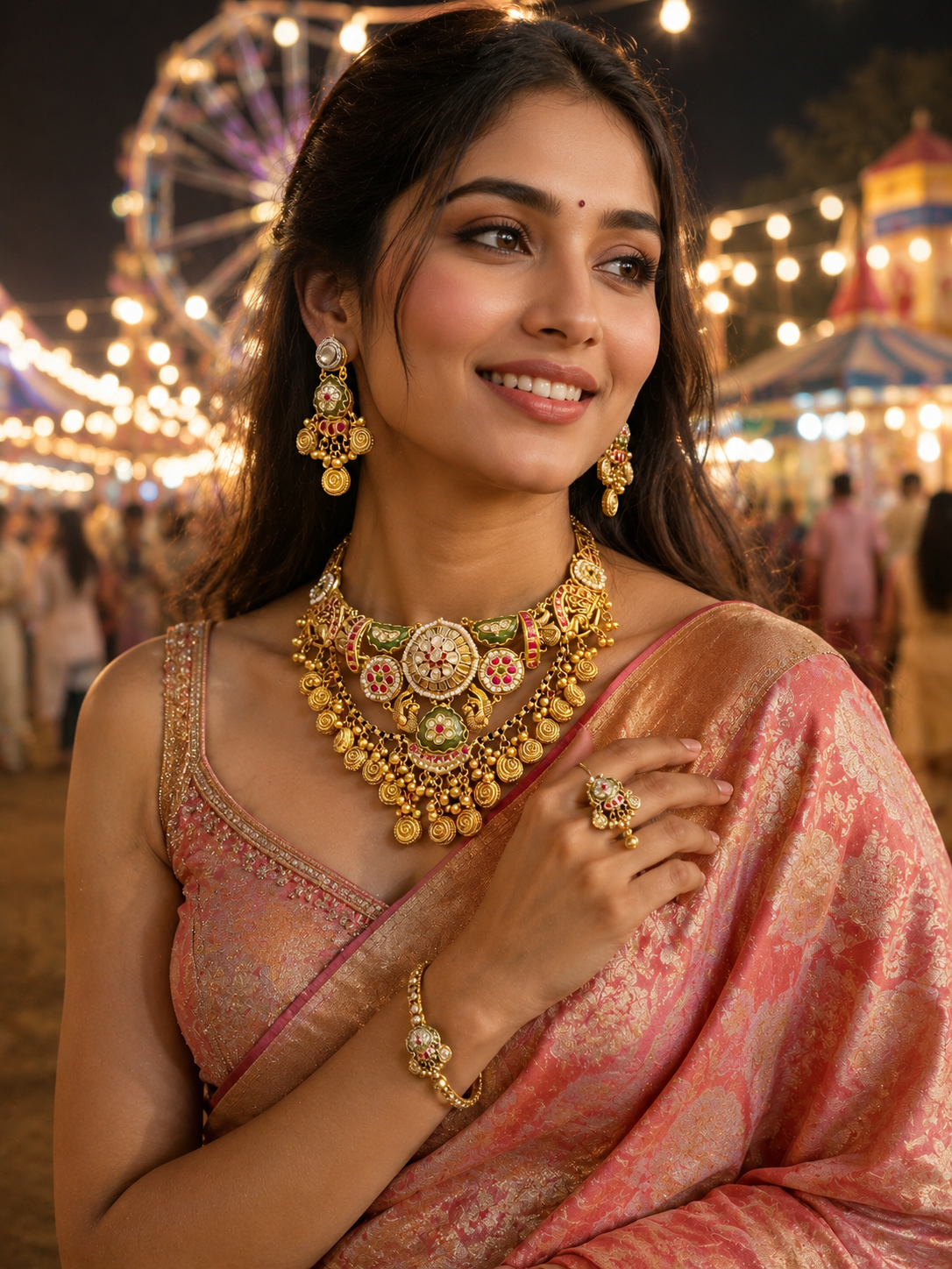 Splendid Gold Pendant Set Gallery View